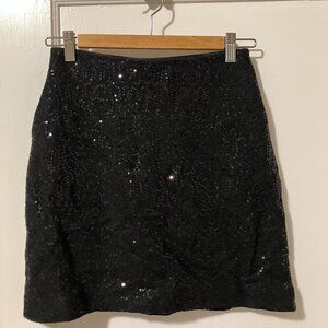 NWT Ann Taylor black sequin skirt